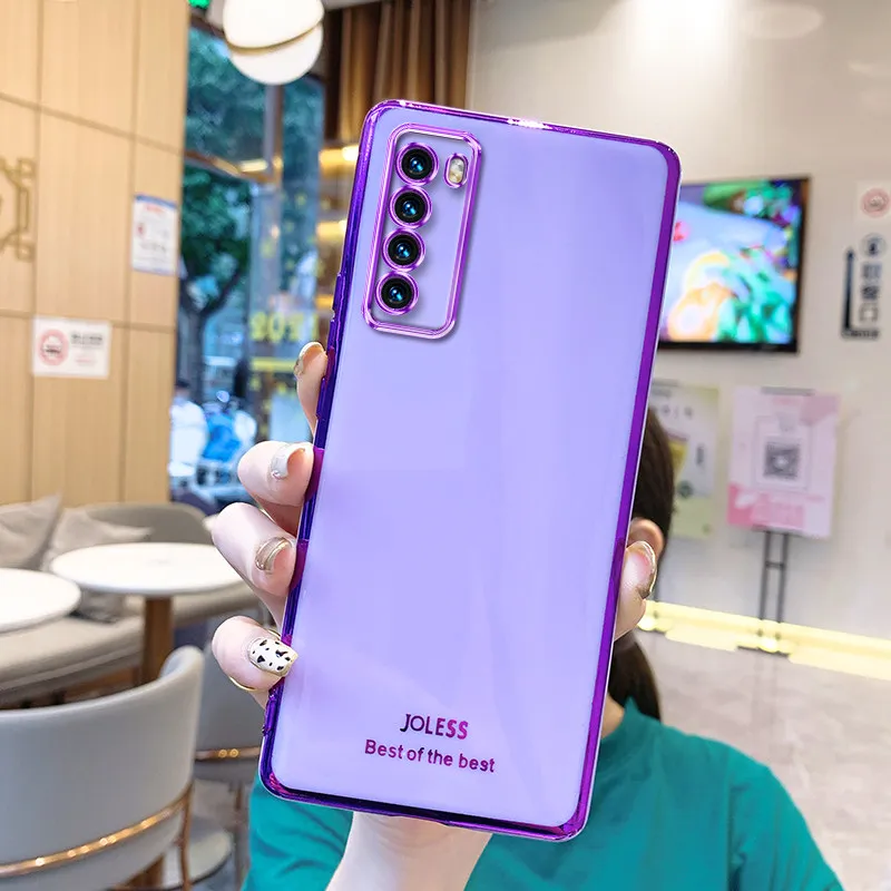 

For P Smart 2021 Plating Soft Silicone Phone Case For Huawei P30 Lite P20 P40 P50 Lite Pro Y6P Y7P Y7A Y9S Mate 20 20x 30 Cover