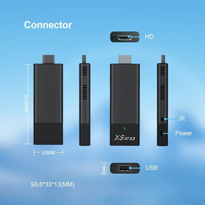 Умная ТВ-приставка HOT-XS97 S3 H313 Android HDTV 4K HDR ТВ-приемник 2 4G 5 8G беспроводной Wi-Fi 10