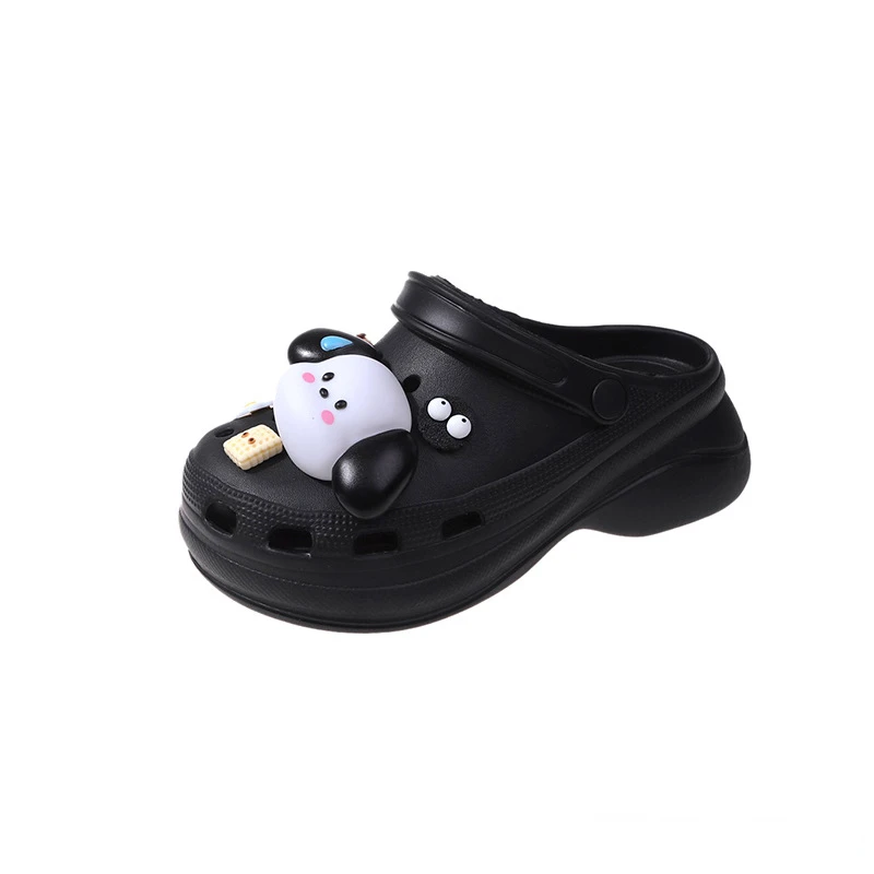 Women's shoes cartoon cute hole shoes women's summer new thick-soled muffin outerwear Baotou drag students beach shoes