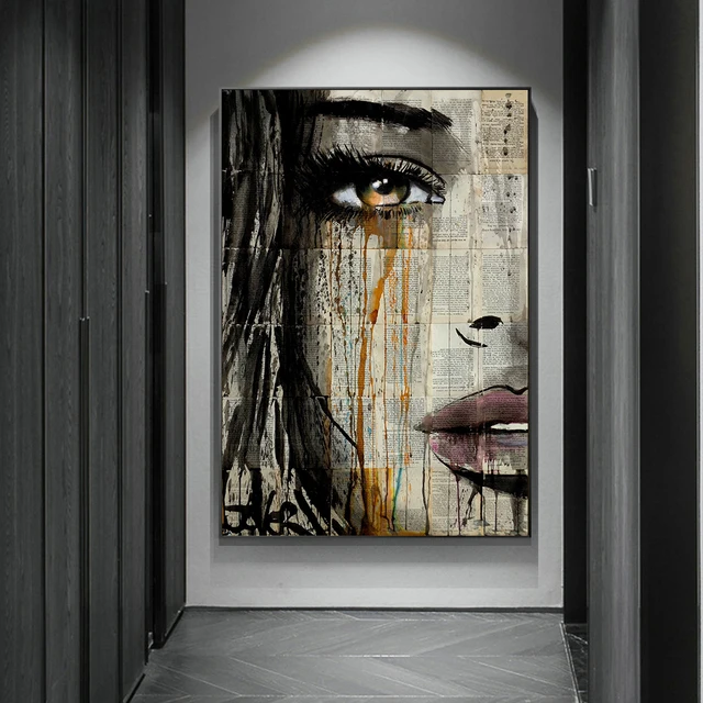 Buy DIY Diamond Painting Modern Abstract Character Mosaic Embroidery Kit Full Square Graffiti Fashion Bedroom Living Room Wall Decor on