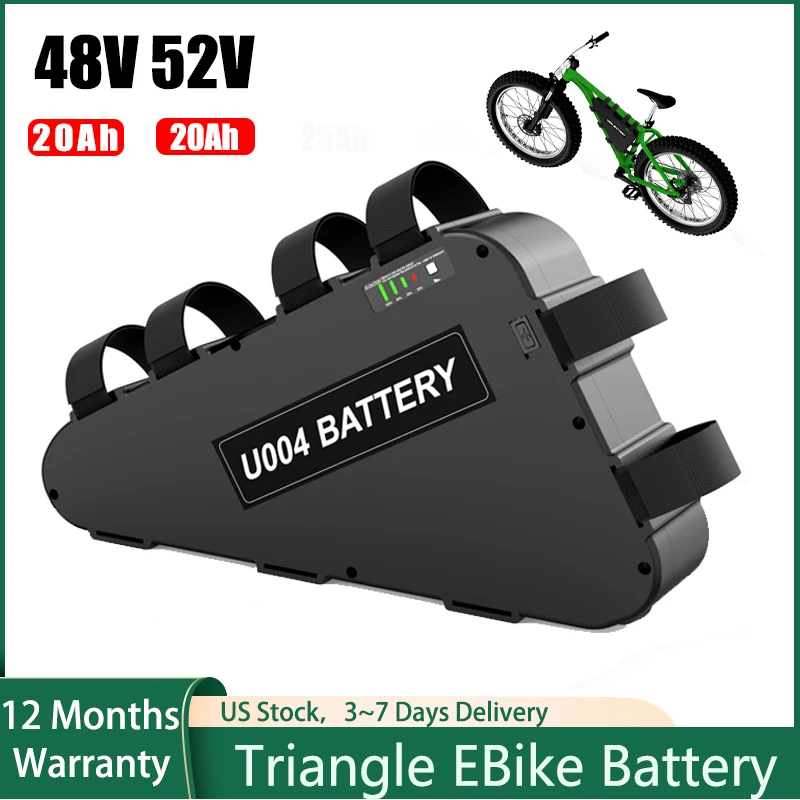 

Ebike Battery 48V 20Ah 52V 20Ah Triangle Battery 30A 40A 50A 48V Battery Pack for Bafang 1500W 1000W 750W 500W Electric Bicycle