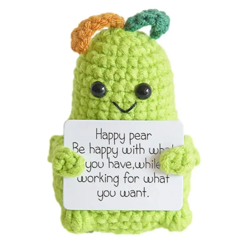 

Funny Knitting Dolls Inspirational Knitted Figurines Funny Doll With Card Home Decor Products For Computer Desk Dashboard Coffee