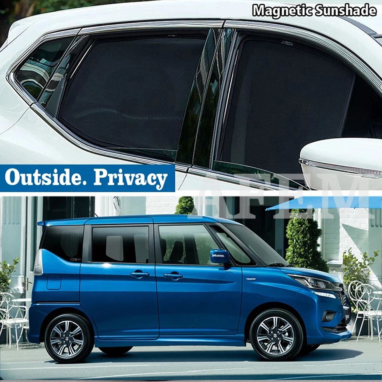 Фото Для SUZUKI Solio MA26S MA27S MA36S MA37S 2015-2023: Магнитные солнцезащитные шторки на окна автомобиля, сетчатые шторки на лобовое стекло, аксессуары №1