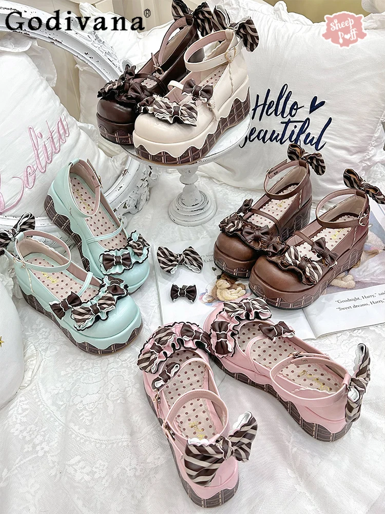 Оригинальные японские мягкие вечерние туфли Мэри Джейн в стиле Лолиты для