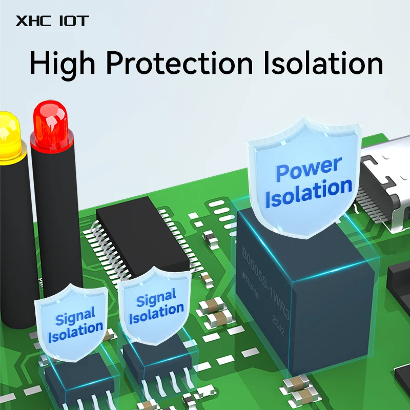 Фото Преобразователь последовательного порта USB в RS-485 4 последовательных порта Интерфейс USB-C Высокая защита Скорость 6 м Промышленный класс XHCIOT E810-U41C №4