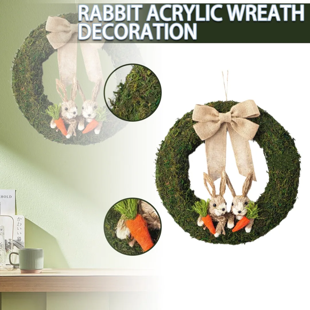 

Искусственный венок, кролик, дверь, настенное украшение, симпатичный кролик, морковка, фермерский декор, гирлянда, Свадебные вечеринки, пасхальное украшение, 35*35 см