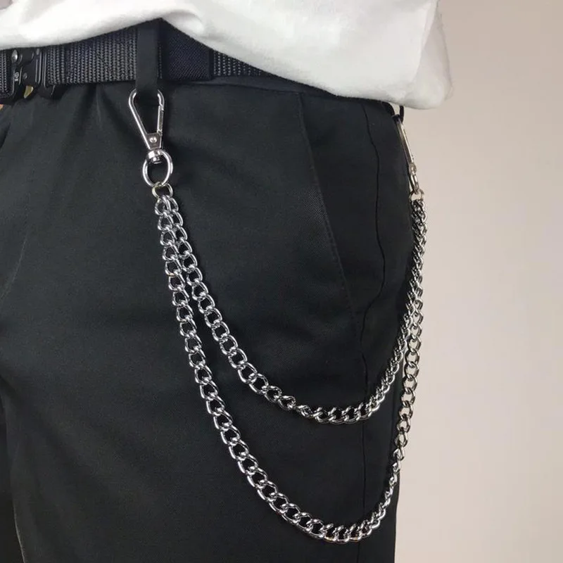 

New Mens Keychain Pants Waist Chain Punk Hip Hop Rock Domineering Fashion Jewelry Wallet Jeans Keyring Simple Accessories