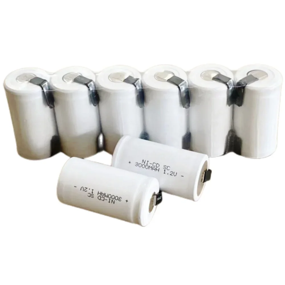 2 ~ 20 шт. Sub C SC 1 В 3000 мАч Ni-Cd Ni Cd аккумуляторная батарея белого цвета