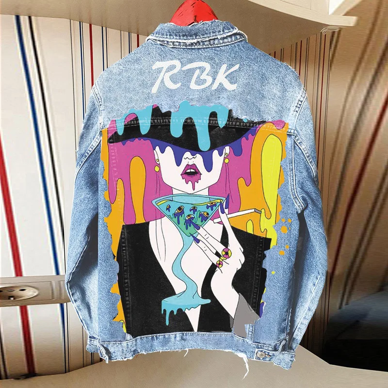 Новая джинсовая куртка Jacketnew стильная Женская весенне-осенняя уличная