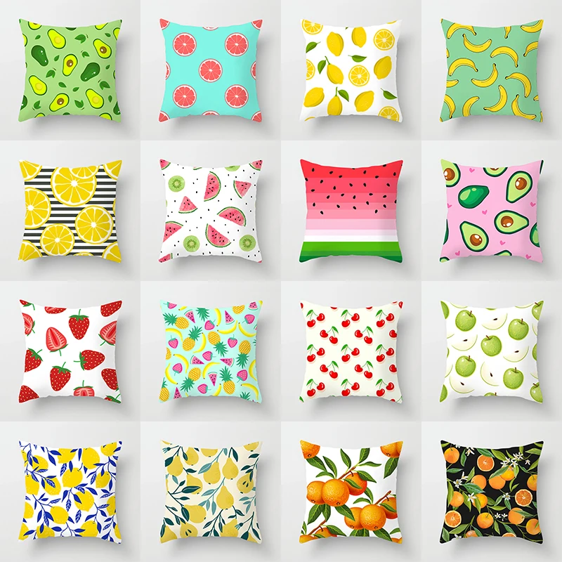 

Наволочка для дивана с принтом в виде апельсина лимона арбуза