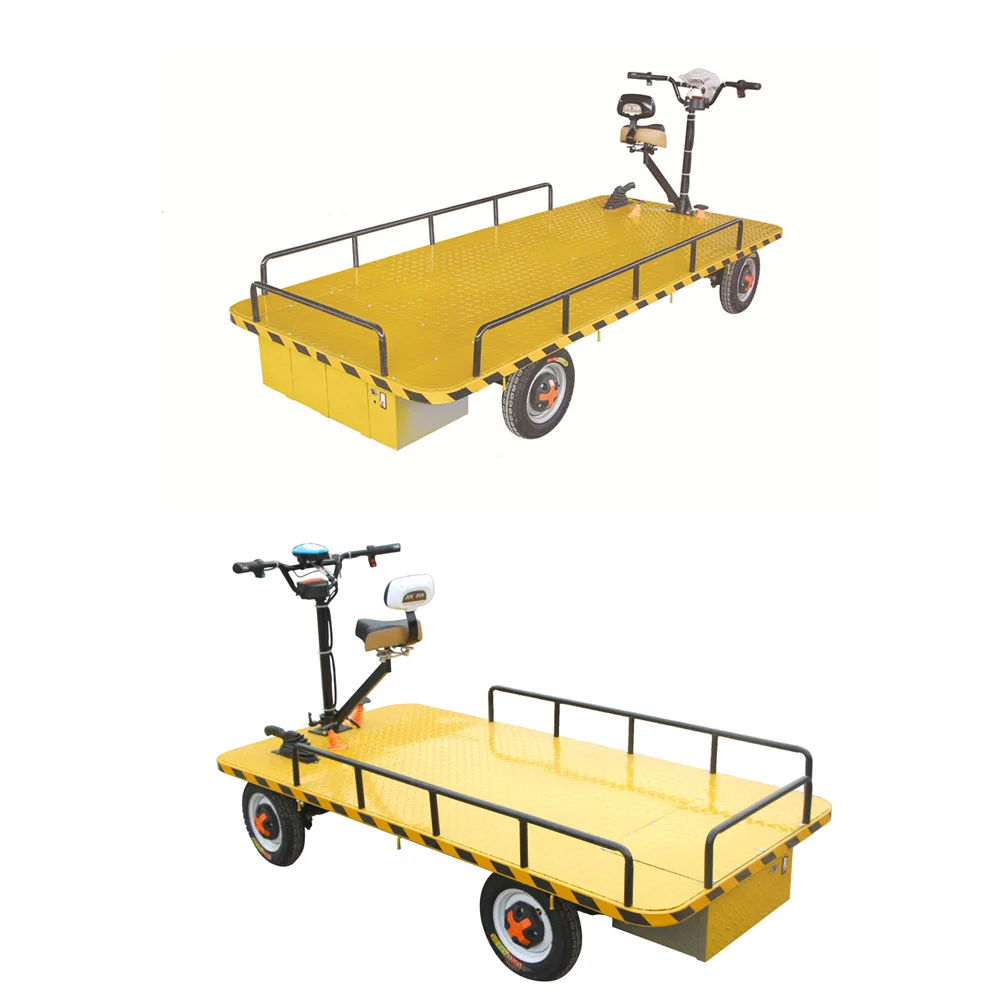 

Warehouse Used 4 Wheel Platform Handling Tools Wagon Cart Beach Hand Trolley Garden Electric Cart for 800-1000kgs