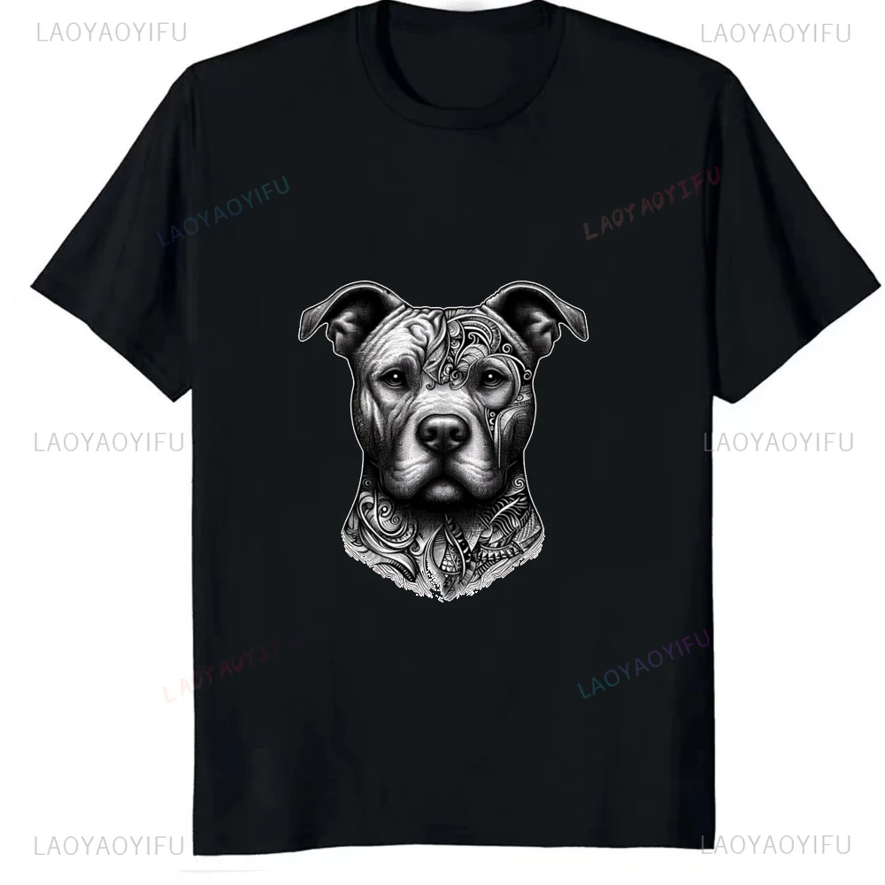 Футболка с принтом Забавная собака американский стаффордширский терьер модная