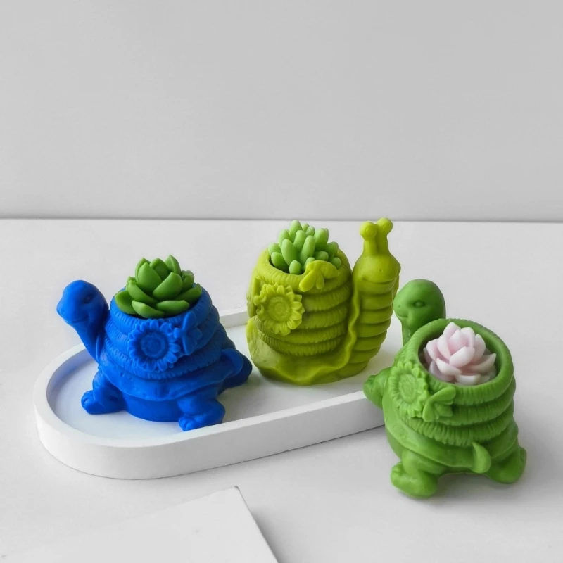 Силиконовые формы в форме черепах и улиток для эпоксидной смолы цементного