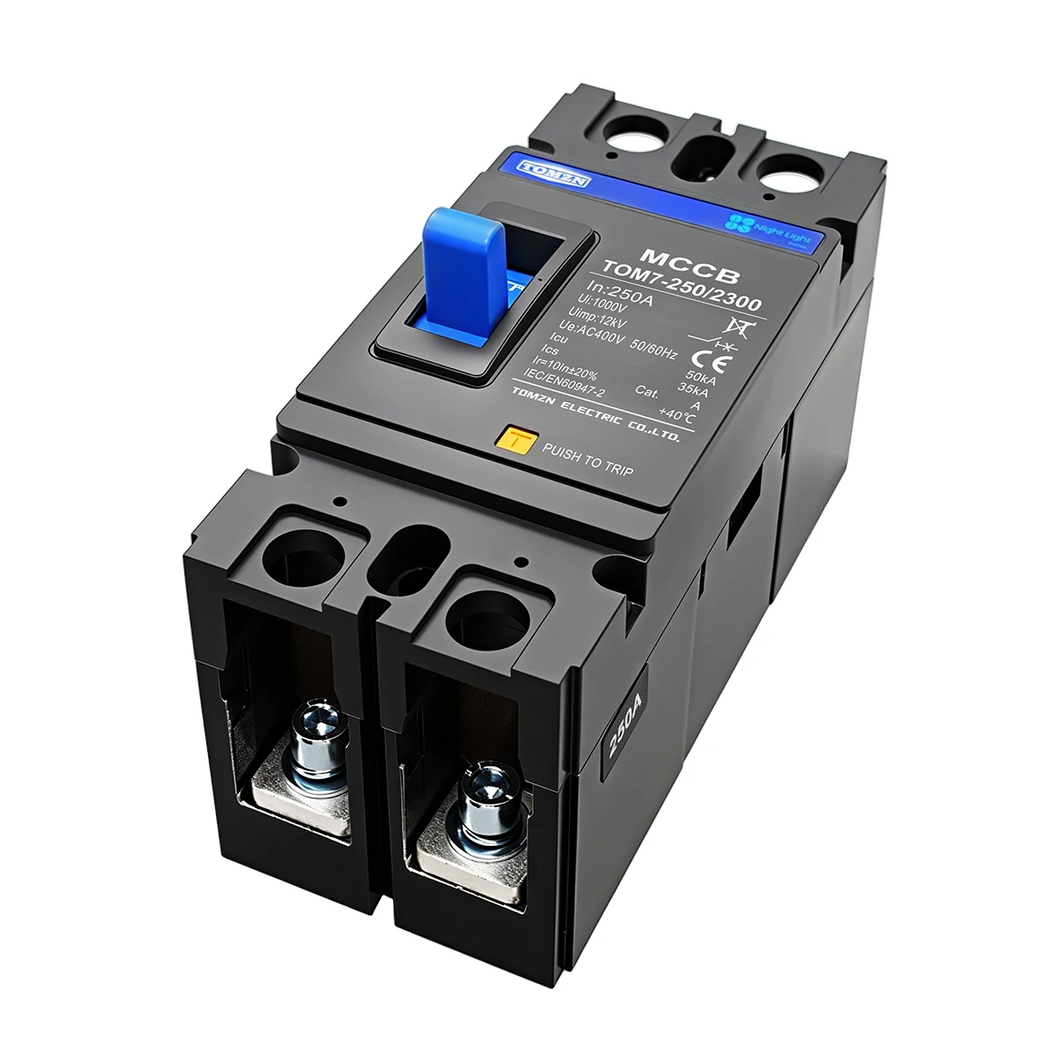 Фото Автоматический выключатель в литом корпусе TOMZN TOM7 Series 2P AC MCCB 400В, 100А, 125А, 150А, 160А, 200А, 250А для промышленного распределения электроэнергии №3