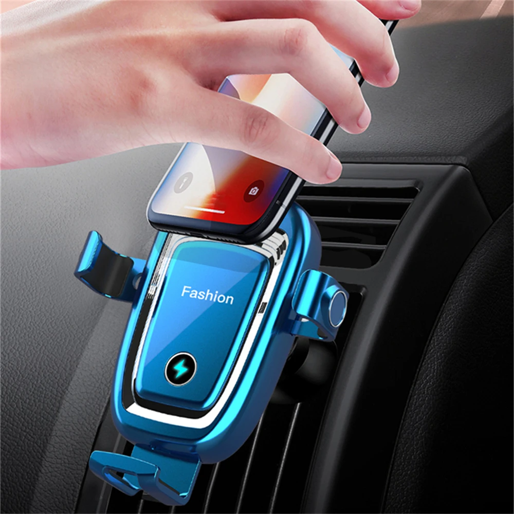 

New Car Wireless Charger Mount Phone Holder Air Vent Gravity Sensor Stable 15W Qi Car Fast Chargers for IOS Android Phone