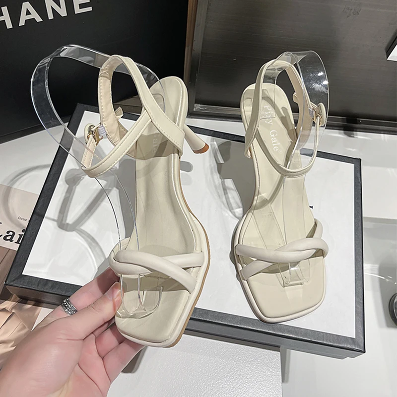 

Женские сандалии с открытым носком, летние туфли-лодочки на тонком каблуке, 2023