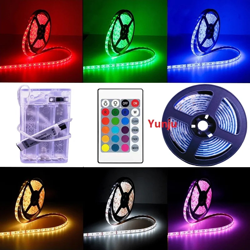 Светодиодная лента RGB с питанием от батарейного блока 5 В