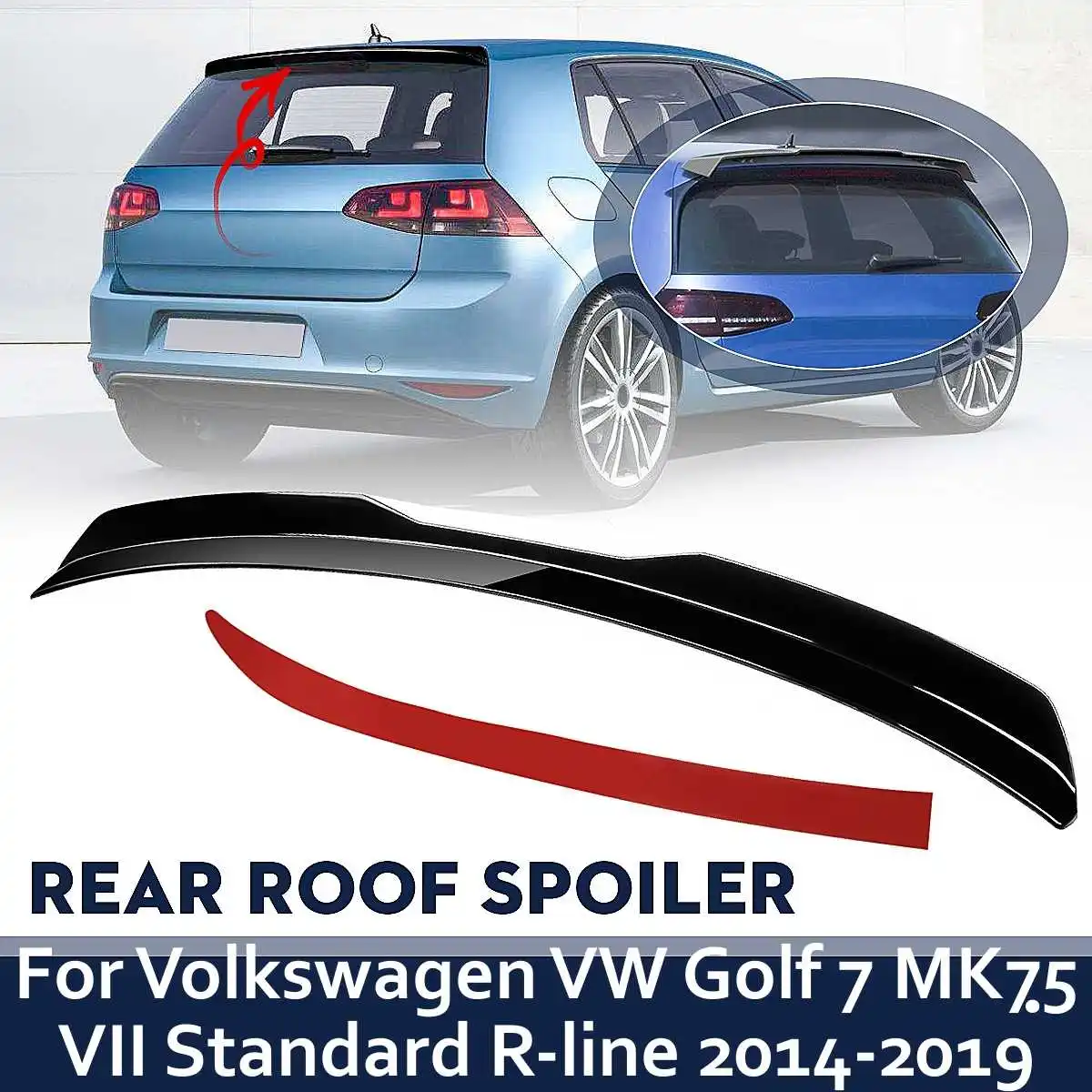 

Rear Roof Spoiler For Volkswagen VW Golf 7 MK75 VII GTI R-Line 2014 2015 2016 2017 2018 2019 Glossy Painted Carbon Black