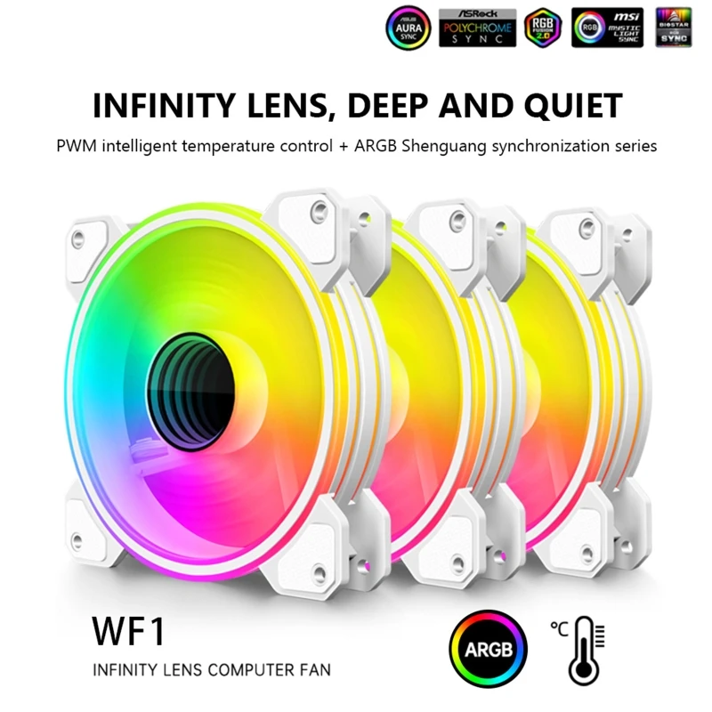 PWM 4-контактный RGB-вентилятор 120 мм для ПК чехла тихий вентилятор охлаждения 12 см
