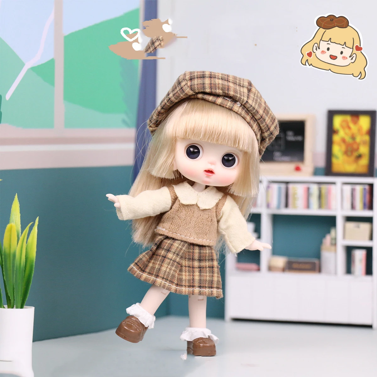 

BJD Doll Little Girl Cute Dress Doll Princess Beauty Makeup Doll Fashion Dress DIY Toy Gift Girl