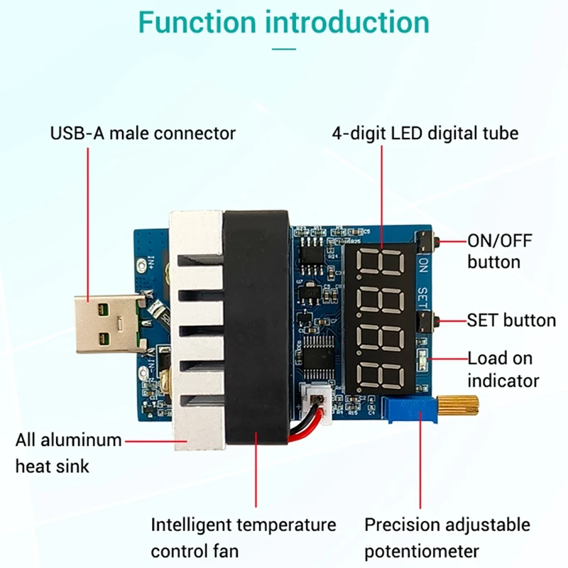 Электронный резистор нагрузки 35 Вт USB-интерфейс тестер разрядной емкости