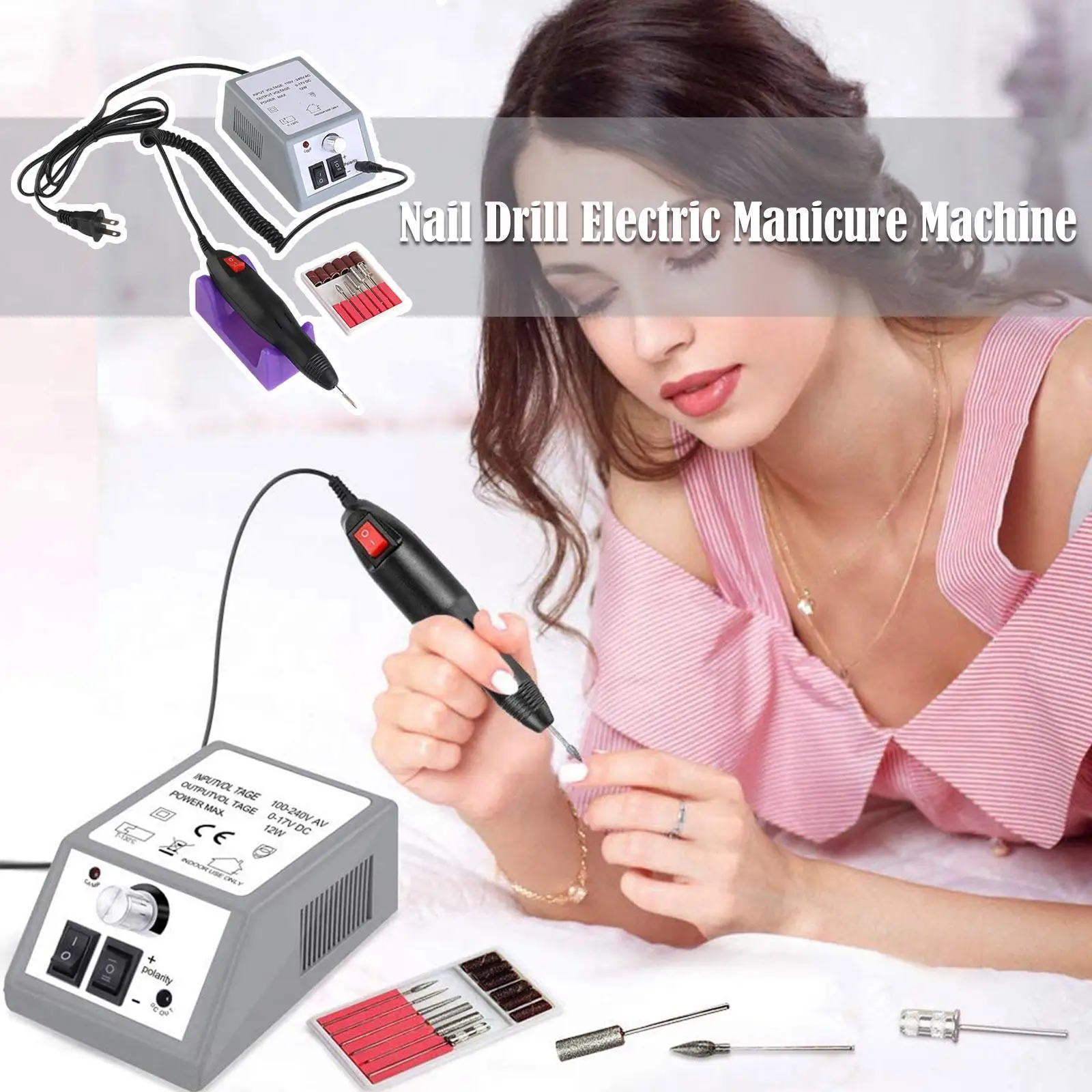 

Professional Nail Drill Electric Manicure Machine 20000RPM Manicure Pedicure Nail Speed File Machine Nail With Tools F6J8