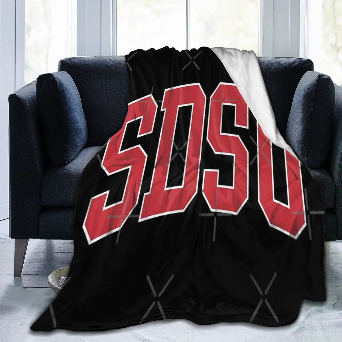 

Sdsu - College Font Curved Blanket, Facecloth Blanket Cute Style Gift AntiPilling Customizable
