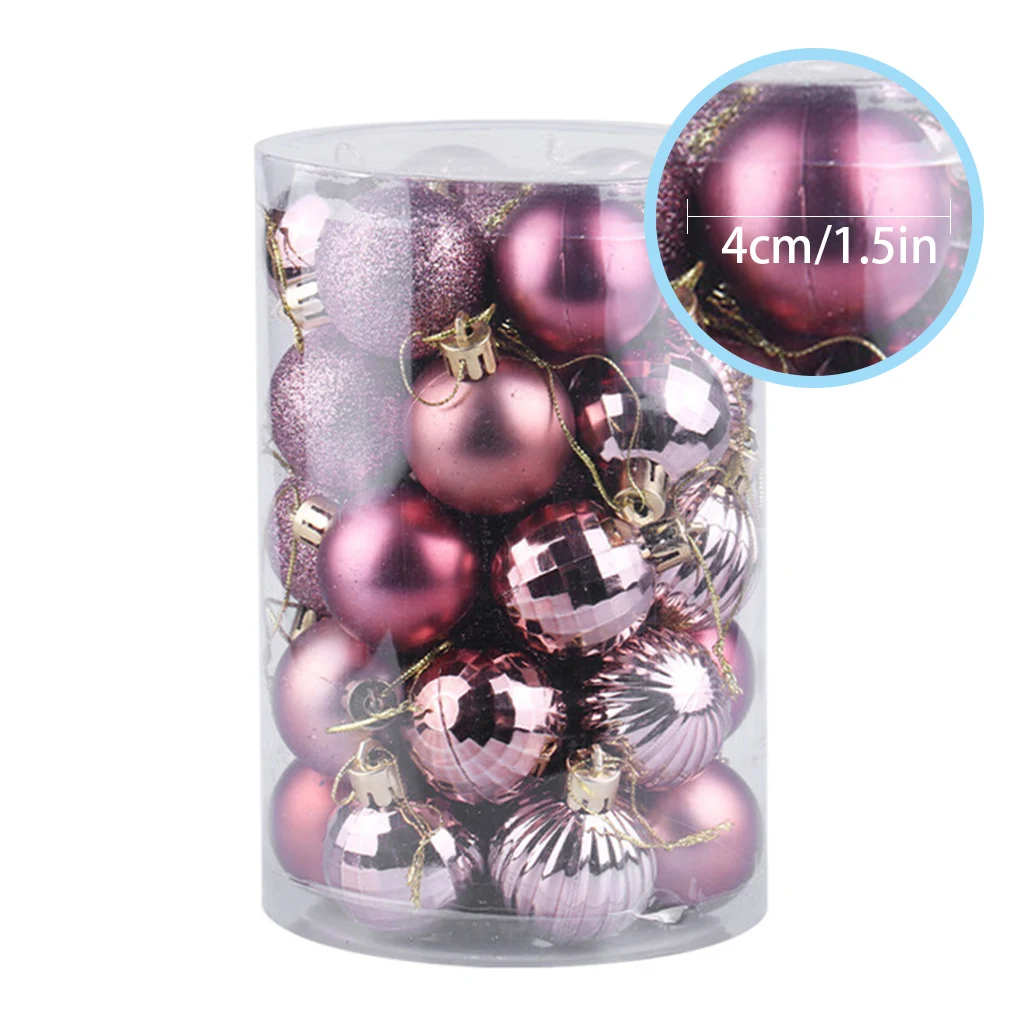 

34 Pcs/set Christmas Tree Hanging Ball Home Mall Office Wall Tree Window Ball Decor Plastic Ornament