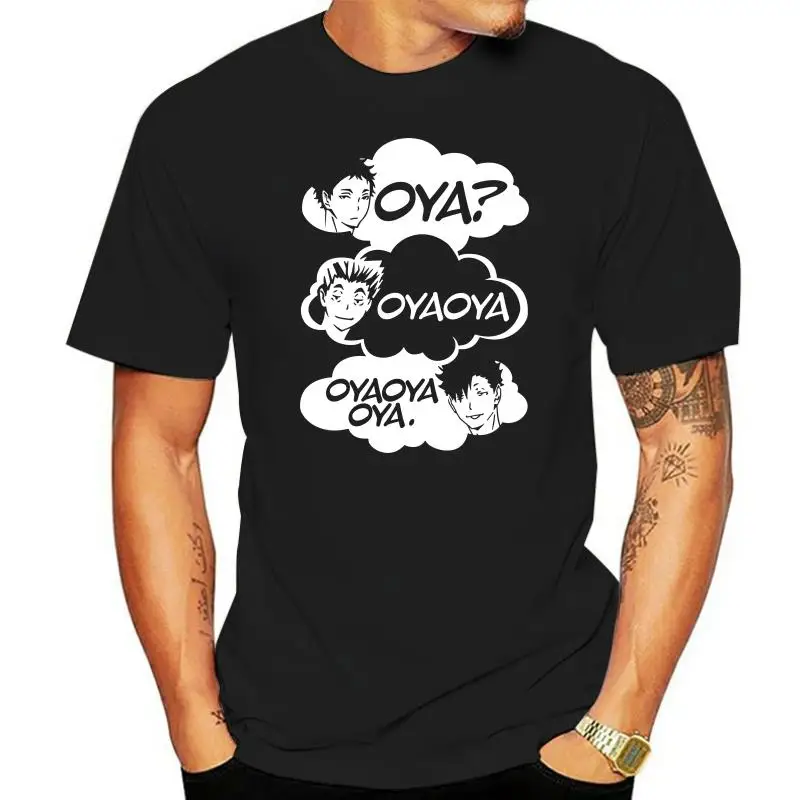 

Oya Oya Oya Haikyuu Men Tops T Shirt Kuroo Anime Bokuto Manga Shoyo Volleyball Tee Shirt Fitness T-Shirt Premium Cotton