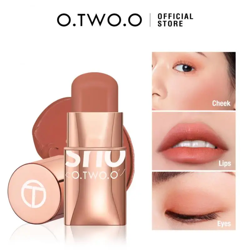 

O.TWO.O 6 Colors Blush Stick Cream Blusher Blendable Waterproof Long-lasting Lip Cheek Eye Multi-use Stick Make-up Women Makeup