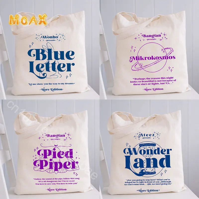 

Txt Синяя Женская сумка через плечо в стиле часов, Холщовая Сумка-тоут, большие многоразовые сумки для покупок, женские белые мягкие повседневные сумки
