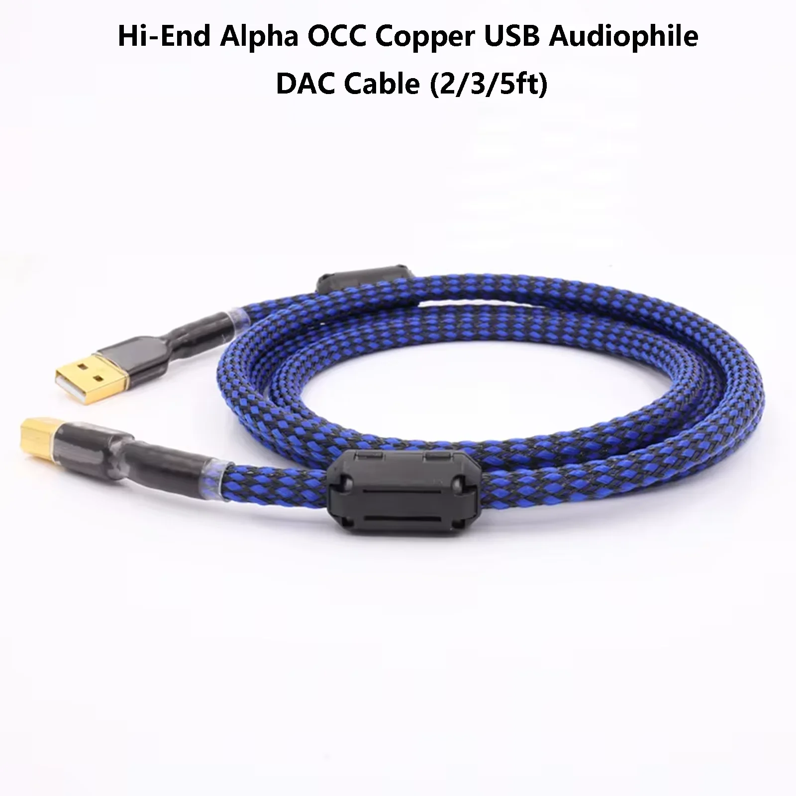 Фото Высококачественный медный USB-кабель аудиофильского ЦАП Alpha OCC (2/3/5 футов) с позолоченными разъемами от A до B, цифровое соединение профессионального уровня №1