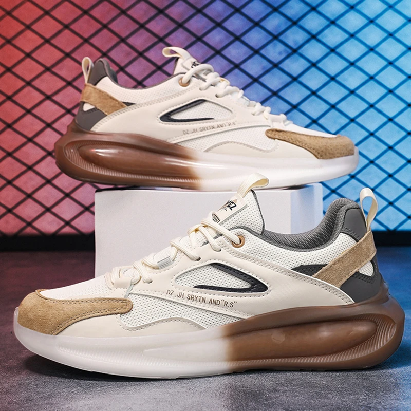 Fashion Male Sneakers Breathable Hiking Shoes Lac-up Men's Sports Running Shoes Lightweight Vulcanize Walking Zapatillas Hombre