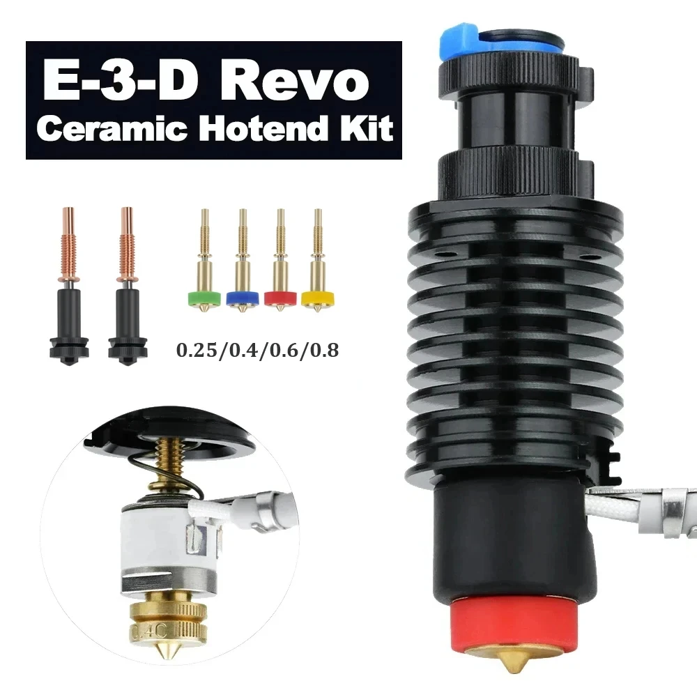 Фото Модернизированный комплект Hotend E3D для E3D Revo Hotend Kit V6, радиатор, керамический нагревательный сердечник, термистор 104 Нt для Ender 3 Voron E3D Revo №1