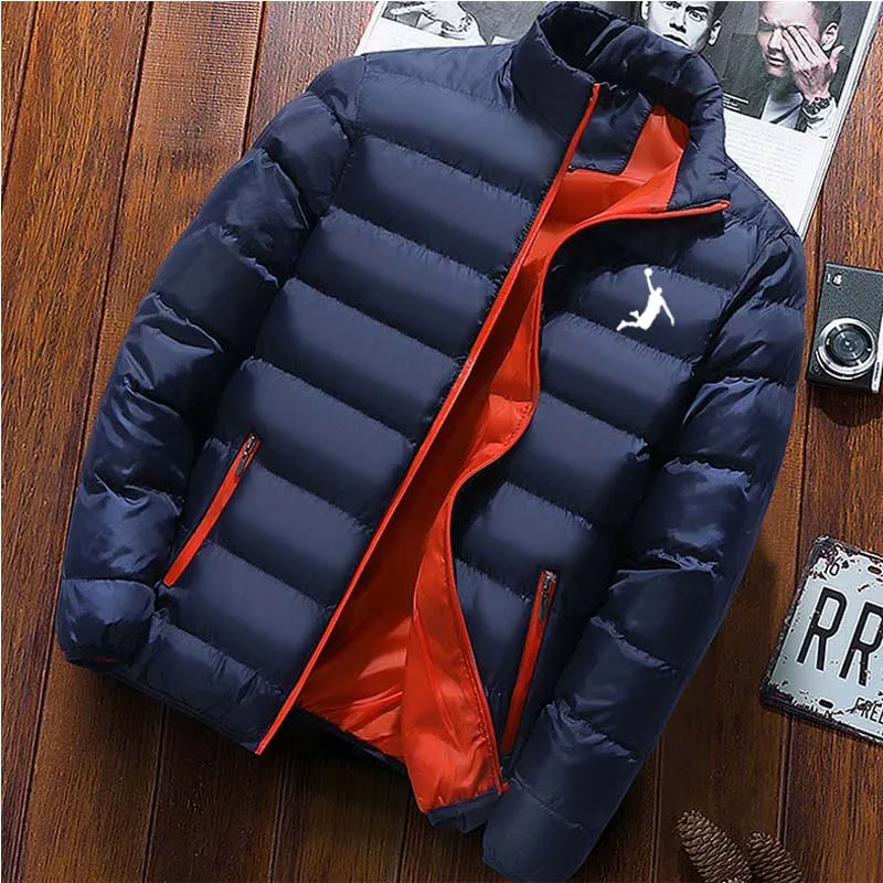 Мужской пуховик с воротником-стойкой Повседневная утепленная куртка-ветровка