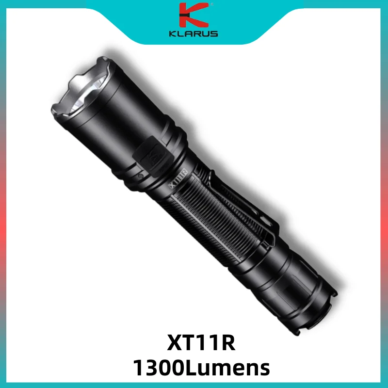 KLARUS XT11R Flashlight 1300Lumens  USB-C Quick Charge 18650 Small Straight Tube Waterproofing Tactics With 18650 Battery