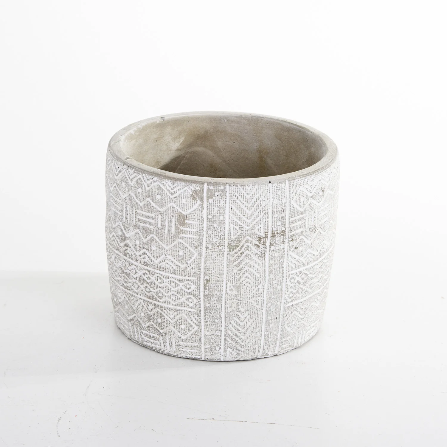 

White concrete flower pot 14x12 Cm