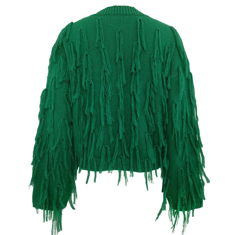 Женский спандекс пуловер с бахромой