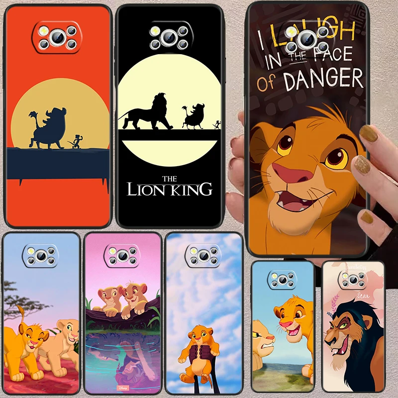 

The Lion King Simba Black Phone Case For Xiaomi Mi Poco X5 X3 Pro X4 F4 F3 GT M5 M5s M4 M3 C55 C50 C40 5G