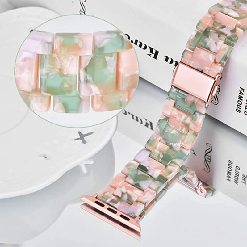 Ремешок из смолы для Apple Watch Band UItra/2 10 9 8 7 45 мм 41 49 Цветной узор браслет ремень iWatch 6 5
