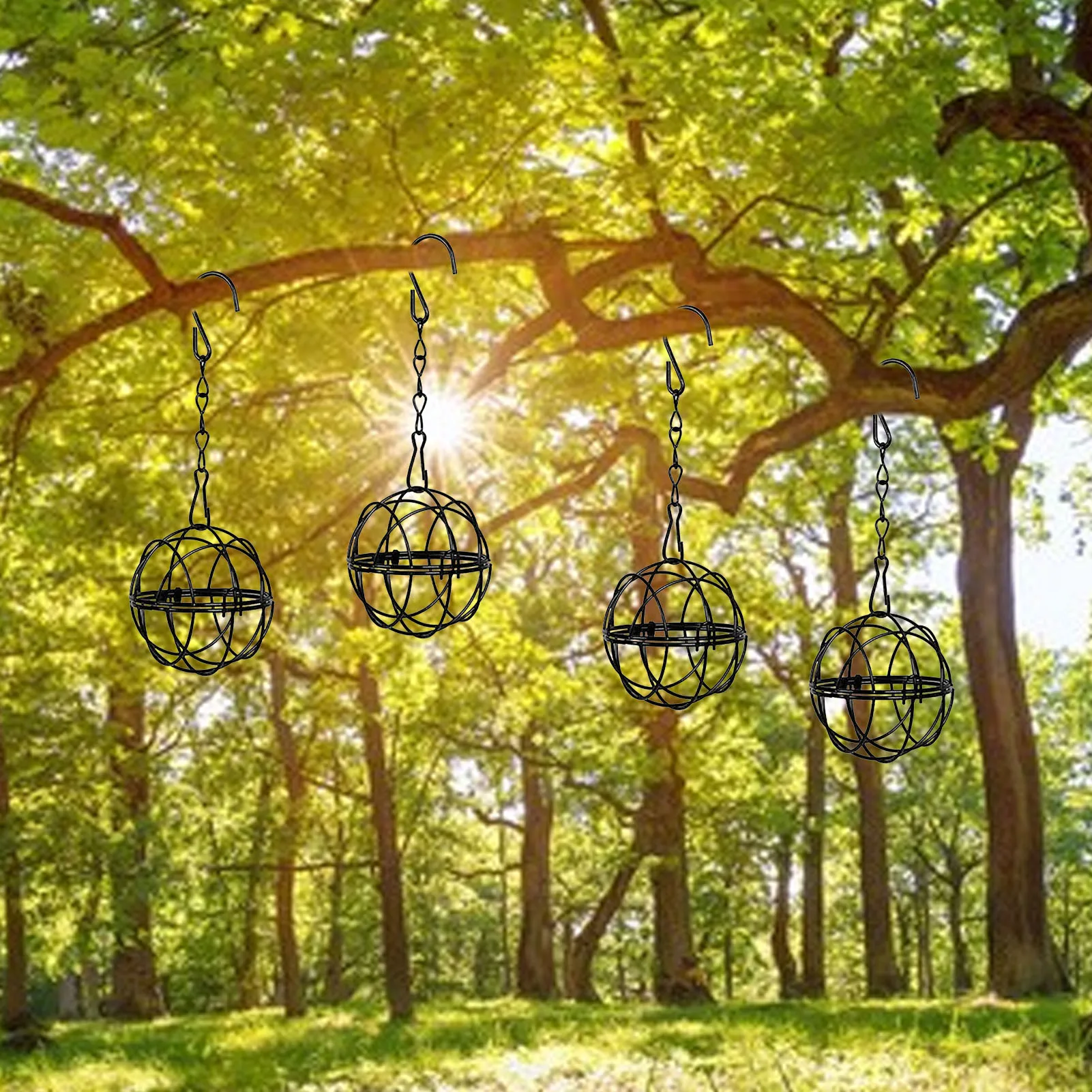 4 шт. Мяч кормушки для птиц Bird Suet Ball Feeder Fat Металлические подвесные с крючками