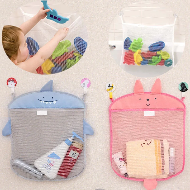 

Cartoon Baby Bathroom Mesh Bag Sucker For Bath Toys Kids Basket Animal Design Cloth Sand Toys Storage Beach Net Bag
