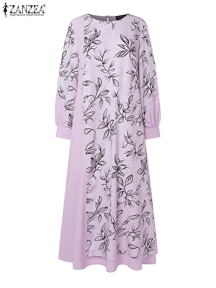 ZANZEA Мусульманский хиджаб с длинным рукавом Абая Халаты Женские исламские