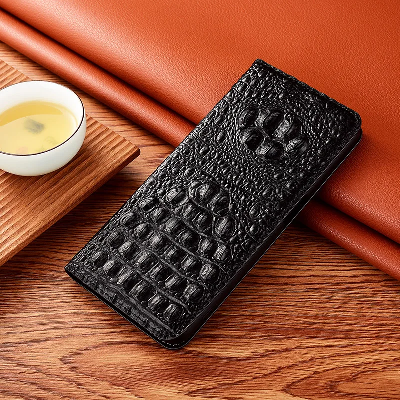 

Luxury Crocodile Genuine Leather Cases for Huawei Y6S Y5P Y6P Y7P Y8P Y9S 2020 Phone Case Cowhide Magnetic Cover with Kickstand