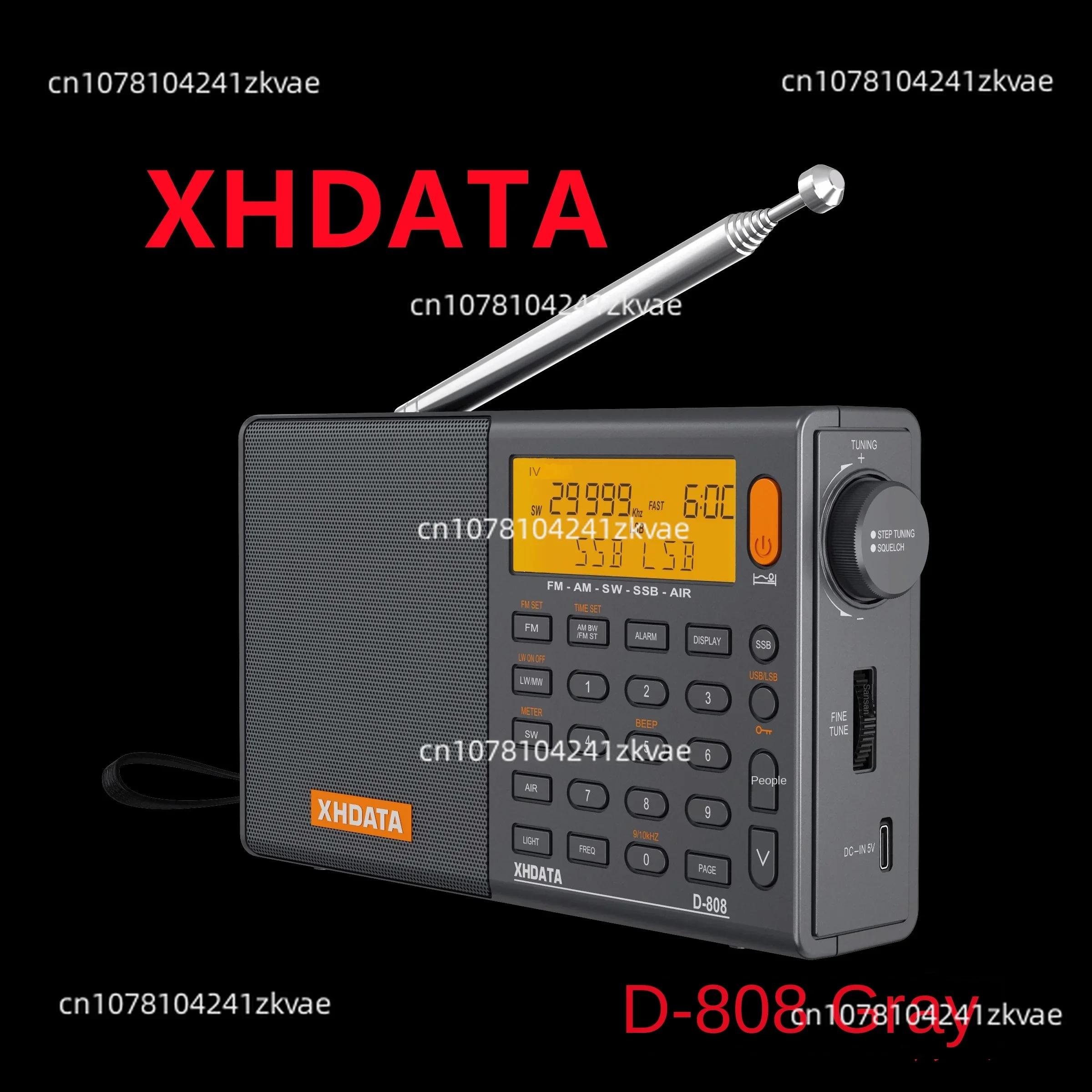 Хорошо ценно D-808 Портативное радио AM FM Коротковолновое SSB World Band AIR Приемник PLL