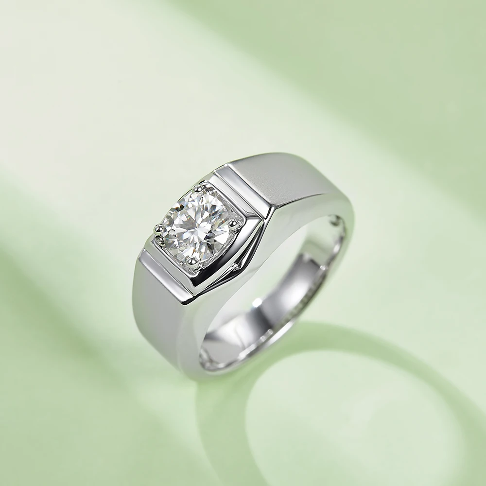 Фото Мужское кольцо с бриллиантами VVS1 Lab-выращенное в технике CVD HPHT Moissanite №4
