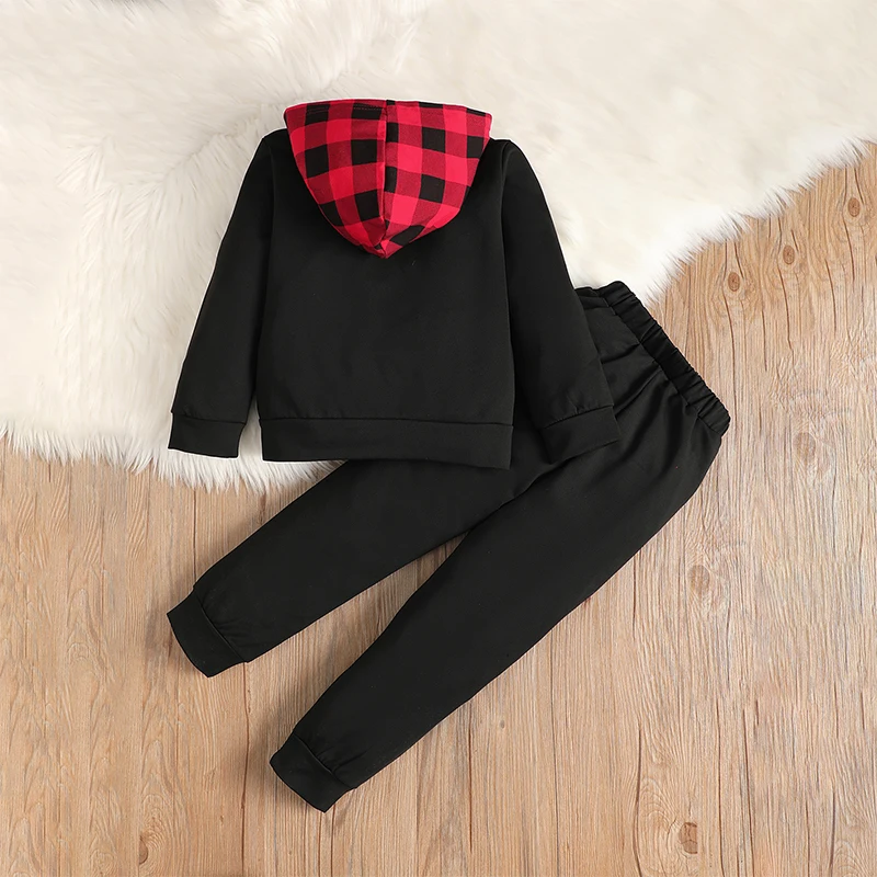 

Baby 2 Piece Cute Outfit Christmas Elk Print Long Sleeve Hooded Sweatshirt and Elastic Pants Set for Infant Fall Clothes