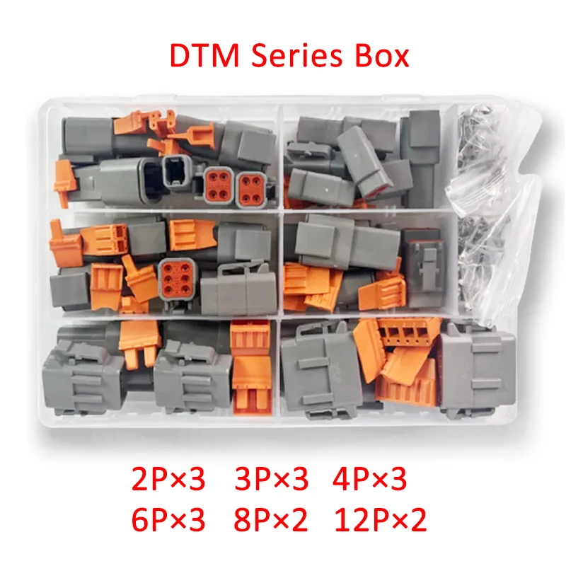 

1/5/10 коробок Deutsch DTM водонепроницаемый комплект соединителей для проводов DTM06-2/3/4/6/8/12S DTM04-2/3/4/6/8/12P автомобильный герметичный штекер