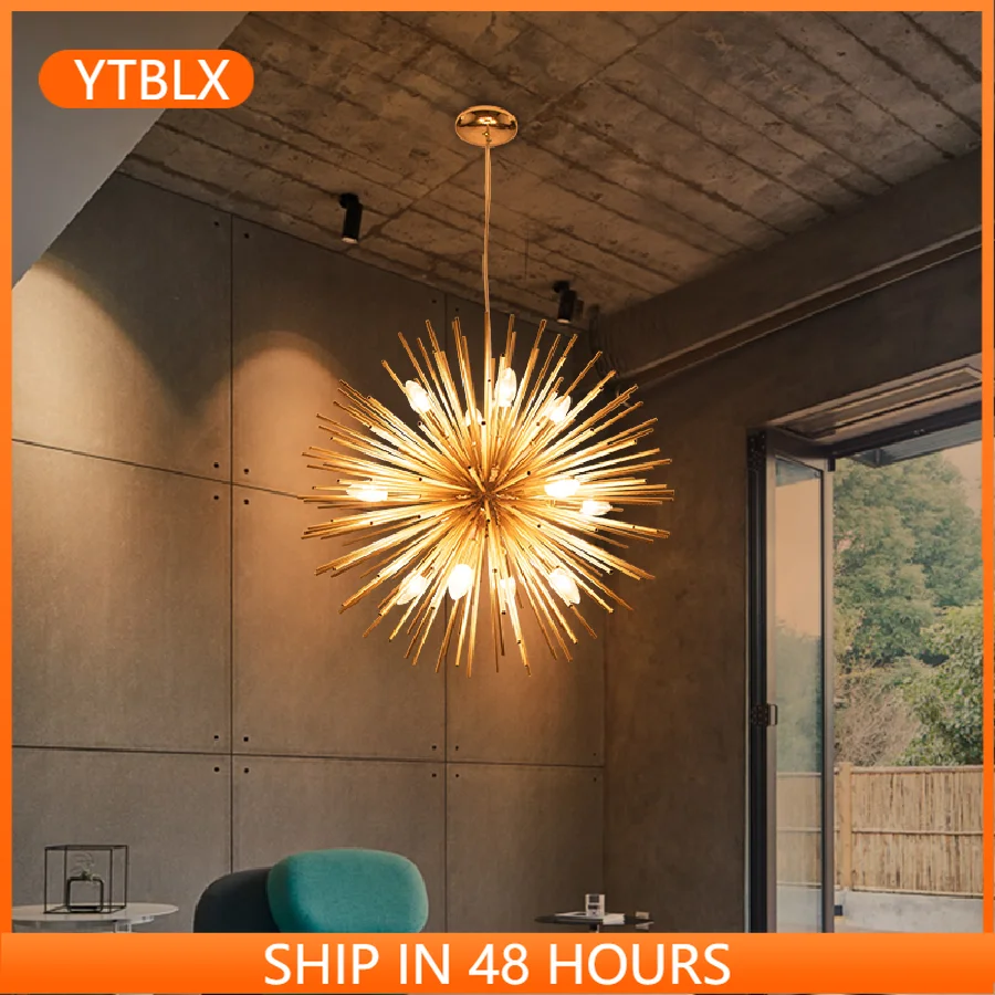 

Постмодернизированная люстра с искровым шаром для ресторана, Скандинавская креативная модная простая Светодиодная лампа для гостиной с те...