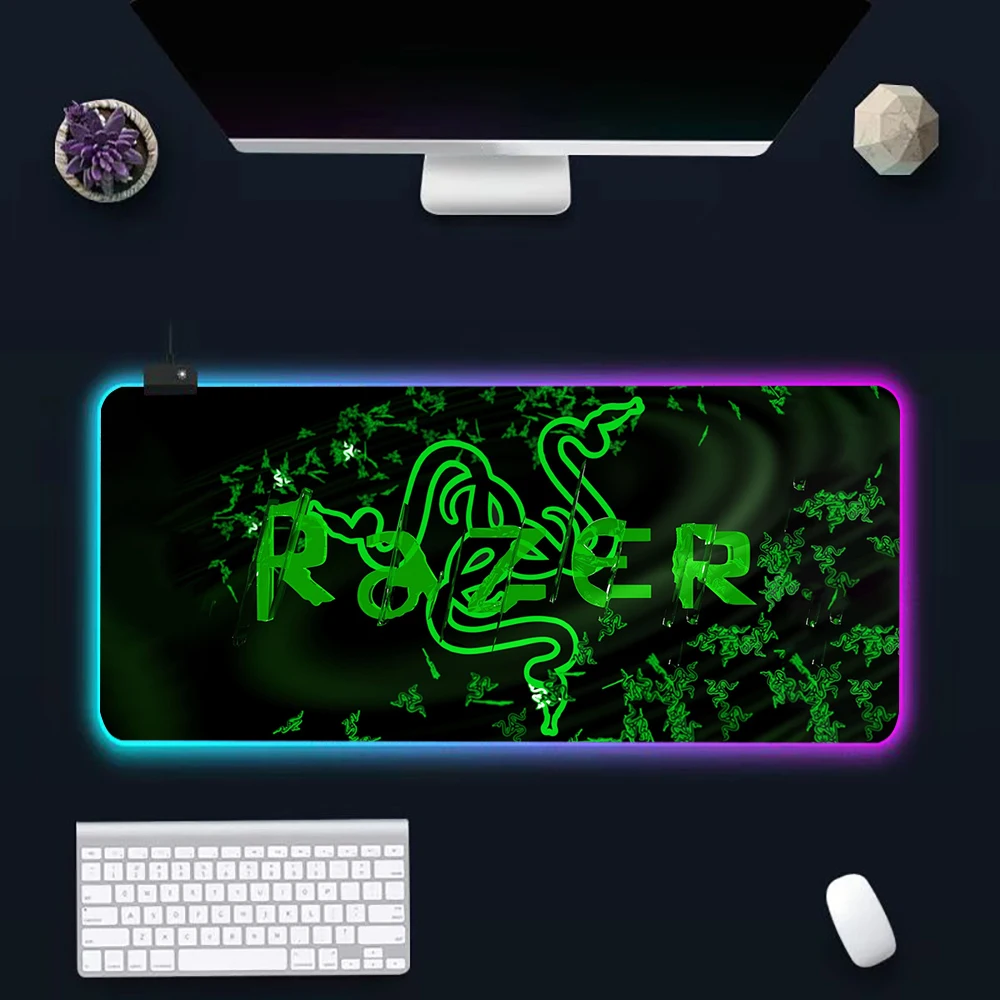 

Razer RGB Pc Gamer Keyboard Mouse Pad Mousepad LED Glowing Mouse Mats Rubber Gaming Computer Mausepad